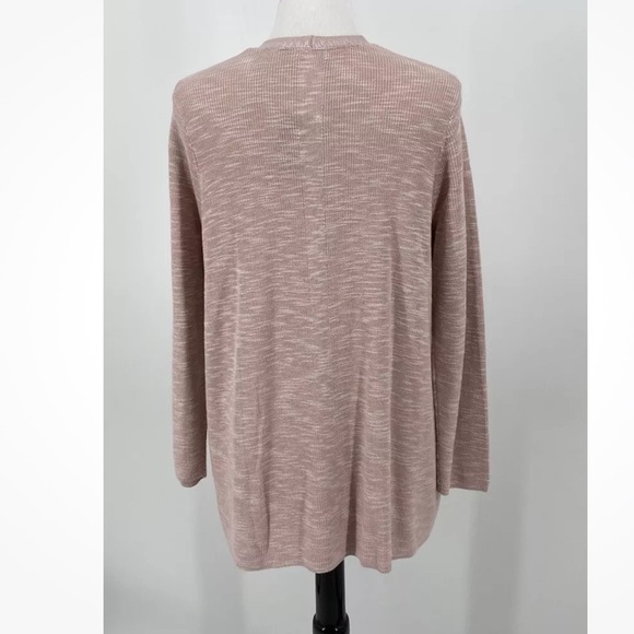 J. Jill XL Linen Blend Open Front Longline Cardigan Sweater NEW in Rose Quartz - Picture 3 of 7